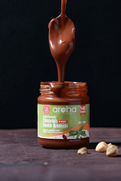 AROHA Çikolatalı Fındık Kreması %72 Fındık (STEVİALI) Şeker Ilavesiz 2'li Paket (180 G x 2 adet)