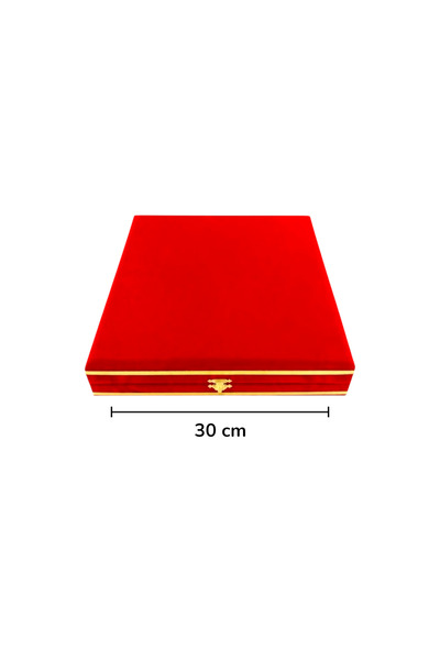 DM PORSELEN KADİFE KUTU 30 CM TABAK KIRMIZI