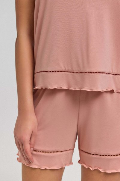 Mısırlı Egyptian Women's Knitted Strappy Short Set Salmon