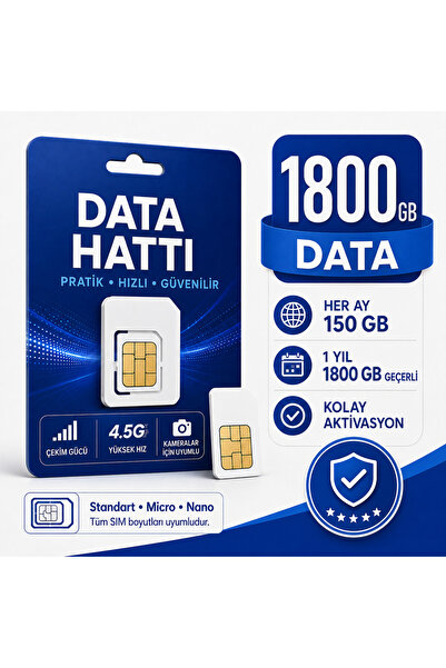 Heiman 4G Turkcell 1800 GB Sim Kartı 1 Yıllık Tek Ödeme Data m2m Hattı Güvenl...