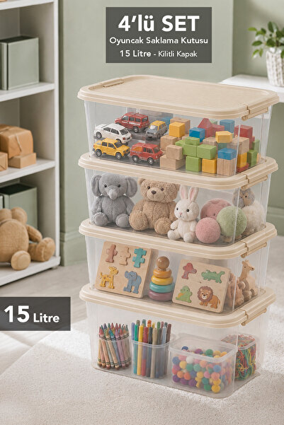 Meleni Baby 4-Piece Playroom Organizer - Children's Baby Toy Storage Box with...