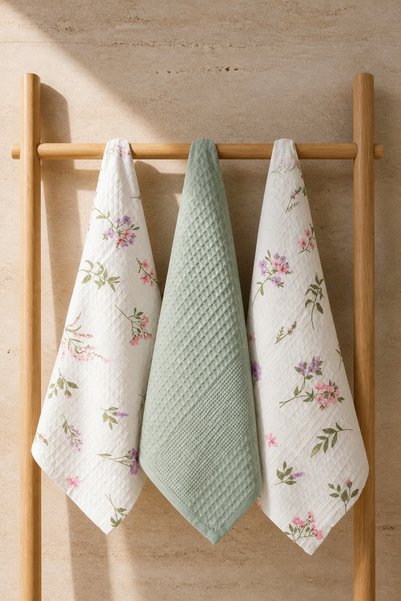 Casnack Günseli 3-Piece Kitchen and Hand & Face Towel Set 40X60 cm