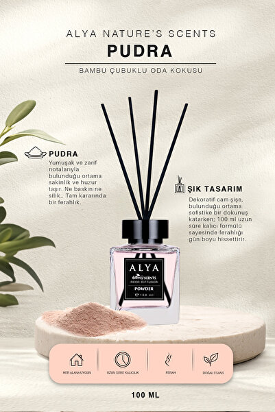 ALYA Nature's Scents Powder Bambu Çubuklu Oda Kokusu- Pudra Kokusu