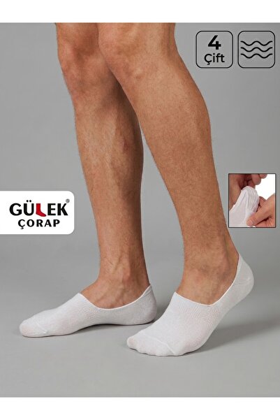 Gülek Çorap Gülek 4 Çift Erkek Silikonlu Kaydırmaz Topuk Babet Çorap