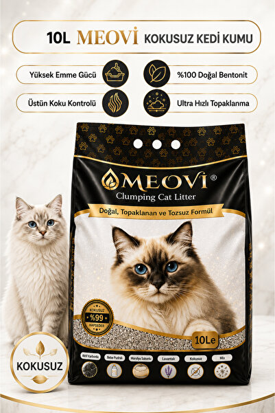 meovi Kokusuz İnce Taneli Ultra Topaklaşan Tozsuz Premium Kedi Kumu 10 Lt.