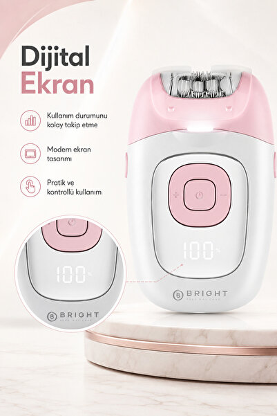 Bright Elegance BE-1199 Işıklı Dijital Kablolu / Kablosuz Şarjlı 2 Kademe 18 Çift Cımbız Epilasyon Aleti