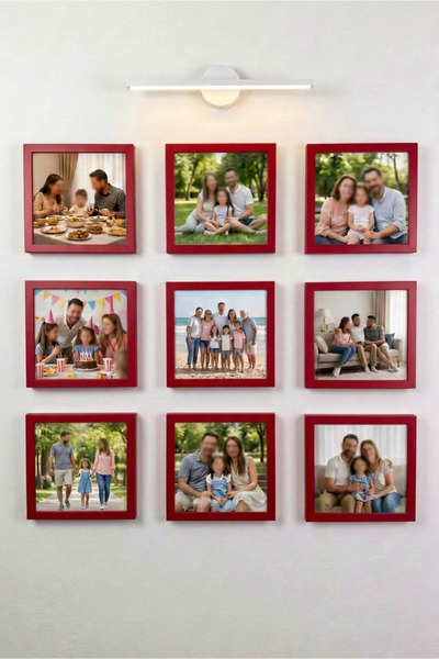 Wooden Factory Set de rame foto din lemn colorat – Decor pătrat de perete de ...