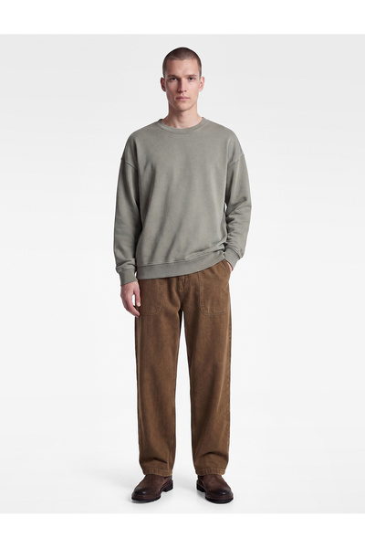 Koton Long Sleeve Three-Thread Washed Comfortable Fit Cotton Crew Neck Sweats...