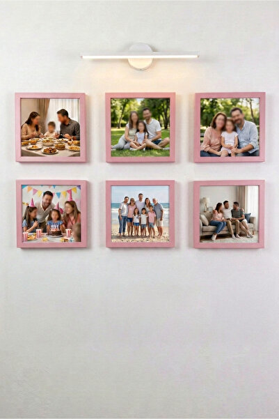 Wooden Factory Set de rame foto din lemn colorat – Decor pătrat de perete de ...