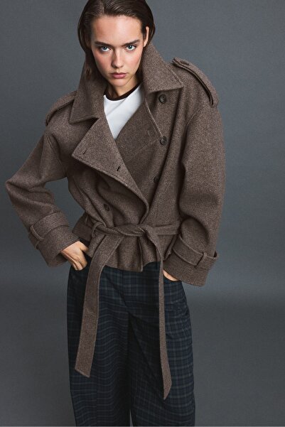 Stradivarius Kısa trençkot