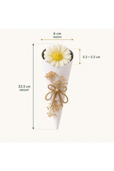 Generic Brand Customized Sunflower Candle Favors in Kraft Paper Cones – 12-Piece Pack