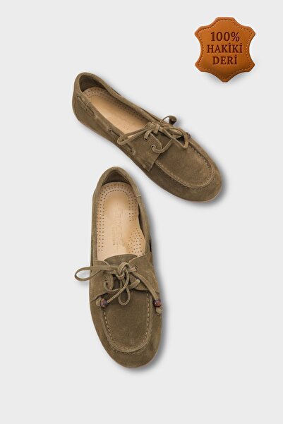 Capone Outfitters Γυναικεία παπούτσια σκαφών με κορδόνια και χάντρες από γνήσ...