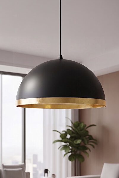 Marrien Luna Modern Tekli Siyah Metal Golden Sarkıt (30 cm) Salon, Mutfak & C...