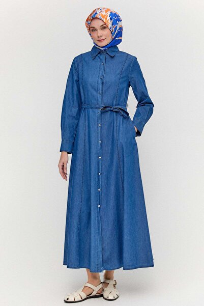 Setrms Kuşaklı Denim Elbise