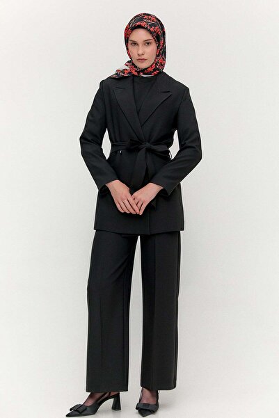 Setrms Kuşaklı Kruvaze Blazer Ceket