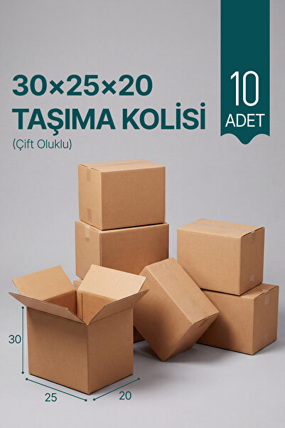 kartonya 10 Adet 30x25x20 cm BC Dalga E-Ticaret ve Taşıma Kolisi