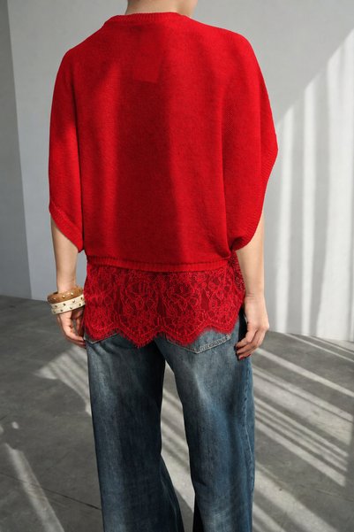 Serpirella Butik Ucu Lace Detail Knitwear