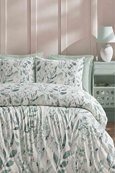 İQON Elastic Sheet Duvet Cover Set Double Size Watercolor Çağla