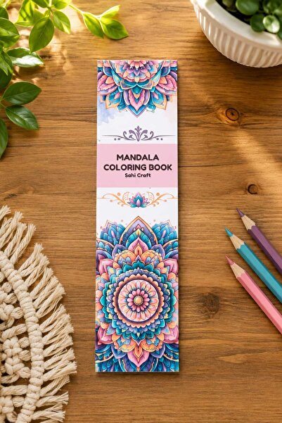 SaHi Craft Mandala Kitap Ayracı Boyama Kitabı Kalın Kağıt