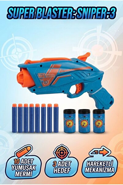 Tıfıl Toys Sniper 3 Soft Blast Dart Fırlatıcı Hedefli Oyuncak