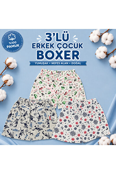 Modare 3lü erkek çocuk boxer