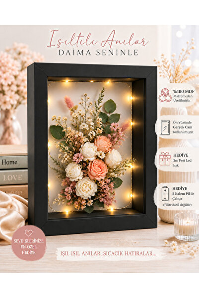 Sevcan sanat atölyesi 20x25x3 Rama de amintire cu adâncime din sticlă - Cutie...