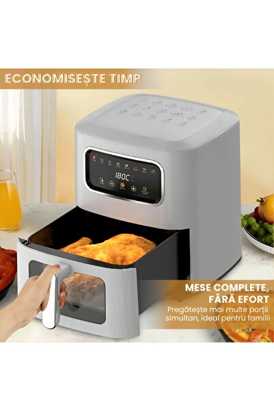 Full Abundance Friteuză cu aer cald 8-în-1, 10L, 2200W, Cuptor multifuncționa...