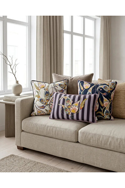 white rabbit home Etnik Desen Kırlent Seti ( 3 adet)