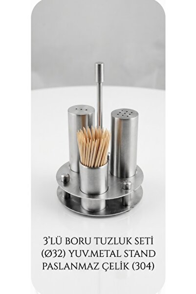 Genel Markalar ( 2 ADET) 3'LÜ BORU TUZLUK SETİ (Ø32) YUV.METAL STAND