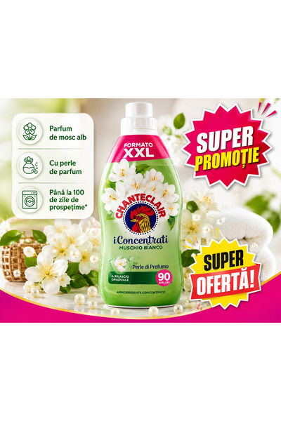 Chanteclair Balsam de Rufe Mosc Alb 1,8 L, 90 Spălări, Balsam Concentrat, Par...