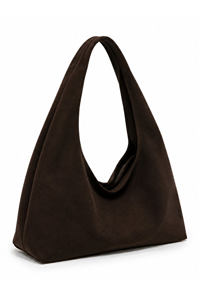 Tecer Bag Kadın Süet Fermuarlı Salaş Shopper Vintage Omuz Çantası