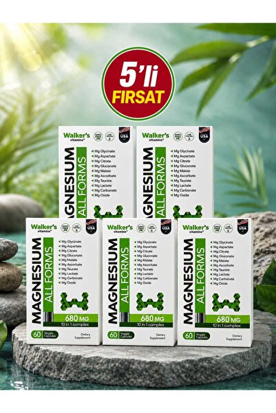 Walkers Magnezyum All Forms (SİTRAT, MALAT, BİSGLİSİNAT, TAURAT, LAKTAT, ASKO...