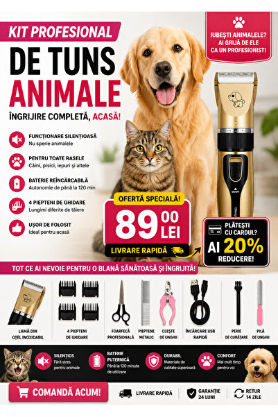 OEM Kit de Tuns pentru Animale de Companie, Aparat Electric pentru Ingrijirea...