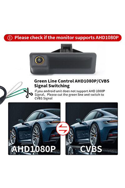 Choice1 كاميرا خلفية للسيارة بدقة 1080P من نوع AHD1080P-CVBS مع عدسة ذهبية لم...