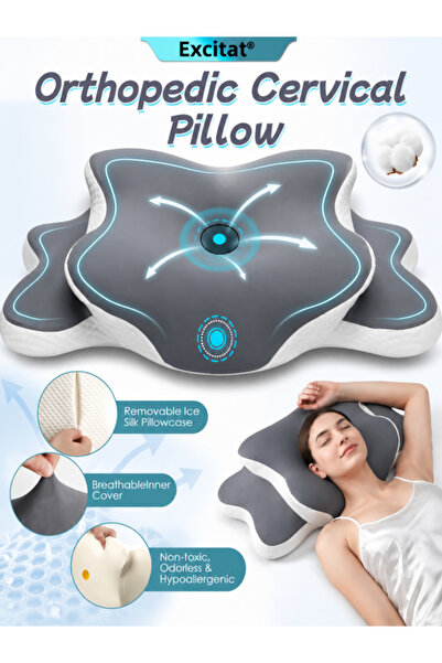 Excitat Perna Ortopedica Cervicala pentru dormit, Excitat®, in forma de flutu...