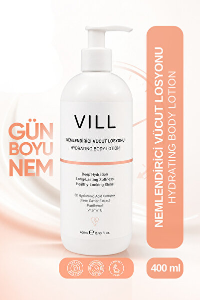 Vill Yoğun Nemlendirici Vücut Losyonu 400 ml 8D Hyaluronik Asit, Panthenol, Y...