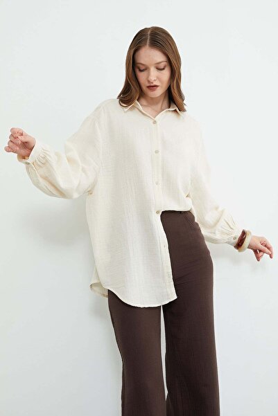 Fulla Moda Βασικό πουκάμισο oversize