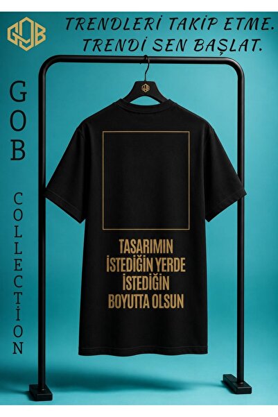GOB Collection Kendi Tasarımını Oluştur – Kişiye Özel Baskılı Unisex Beyaz Ov...
