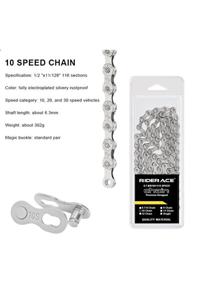 Choice سلسلة دراجة RIDERACE 10 سرعات 116L 8 9 10 11 12 سرعة فضية خفيفة الوزن ...
