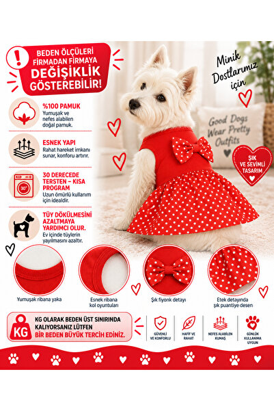DOGİ&DOG Red Polka Dot Cat Dog Dress - Small Breed