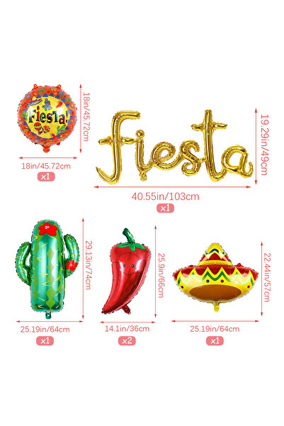 Choice Other 6pcs Balloons Fiesta Party Decoration Balloons, Mexican Fiesta P...