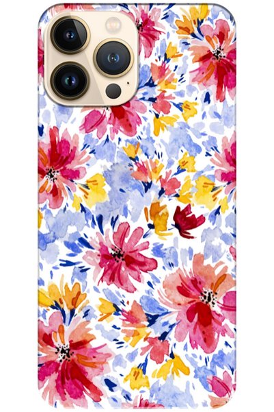 Zebana Apple iPhone 13 Pro Compatible Case Spring Flowers 7 Silicone Case (Pr...