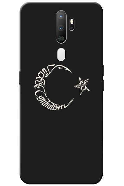 Zebana Oppo A5 2020 Compatible Case Moon Star and Ataturk Silicone Case (Prin...