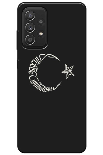 Zebana Samsung Galaxy A72 5g Compatible Case Moon Star and Atatürk Silicone C...
