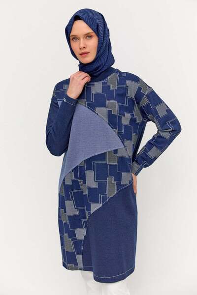 Setrms Blok Desenli Spor Tunik