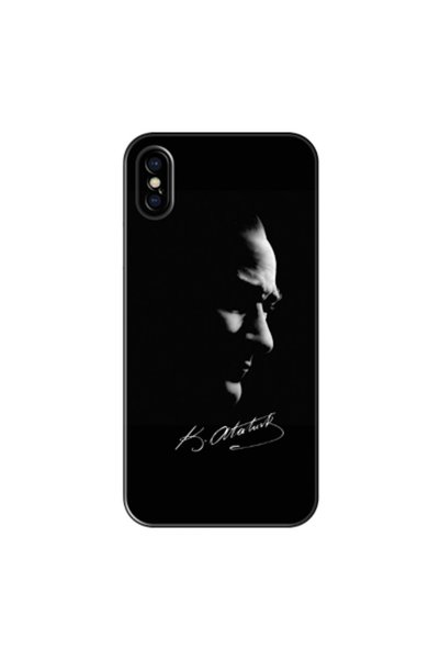 Zebana Apple iPhone XS Compatible Case Mustafa Kemal Atatürk Black Silicone C...