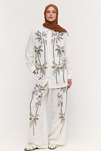 Setrms Palmiye İşlemeli Pantolon