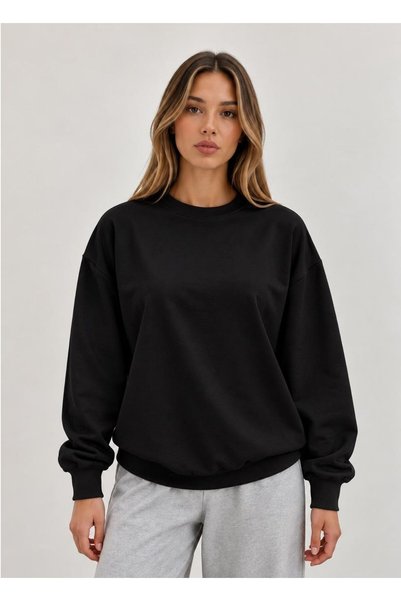RESSHO Düz Renk Kadın Sweatshirt