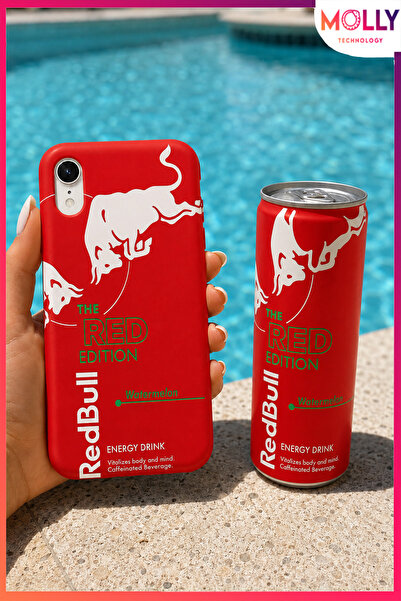 Molly iPhone XR İçin Kırmızı Redbull The Red Edition Desenli İçi Kadife Silik...