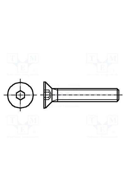OEM Şurub BOSSARD B6X20/BN616, M6, M6x20, 1, Cap îngropat, imbus, HEX 4mm, DI...